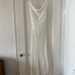 Mango Sheer Ivory Lace Gown